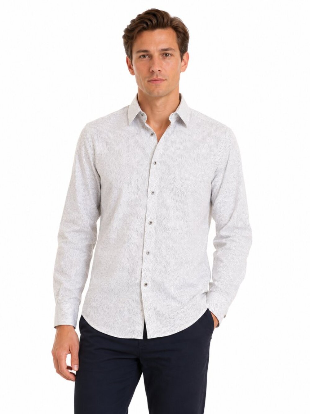 English Laundry Men’s Size M Embroidered Dress Shirt Long Sleeve Button Down